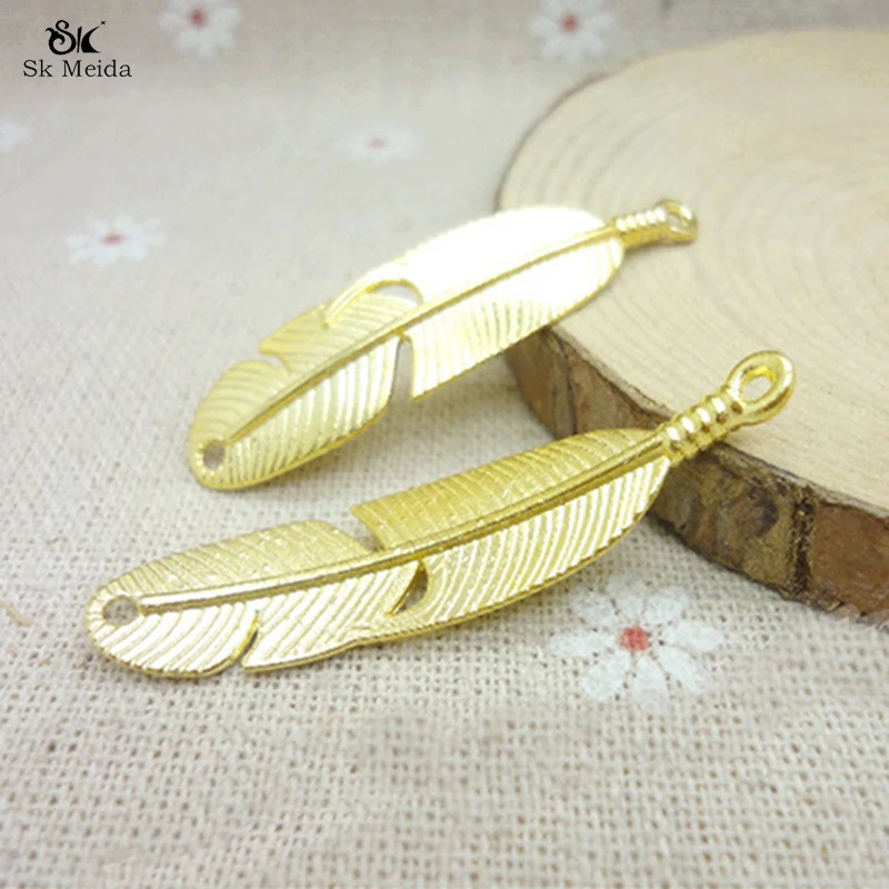 40 шт. 46 мм золотые двойные подвесные листья соединитель поставки металлических
