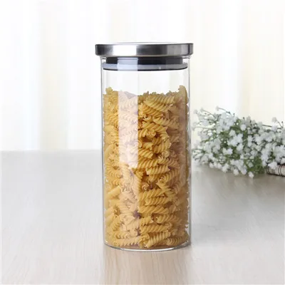 1000ml 550/750/1000 мл стеклянная бутылка для хранения банок с Нержавеющая сталь крышкой Еда Чай лист сухой Товары бутылки, емкости для хранения специй Кухня контейнеров - Цвет: 1000ml