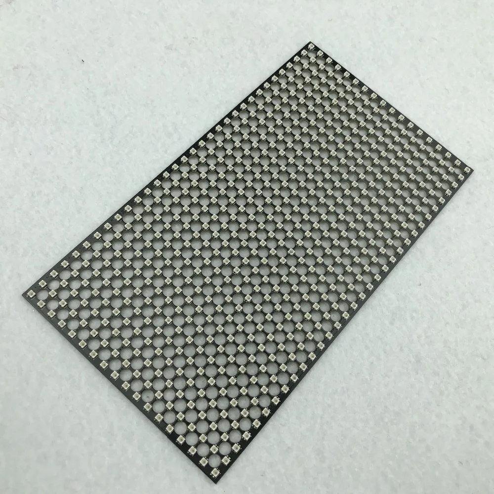 P5mm P9823F IC; SMD 18*32 пикселей светодиодный адресуемый жесткий панельный светильник, размер: 90 мм* 160 мм, DC5V вход; Черная печатная плата