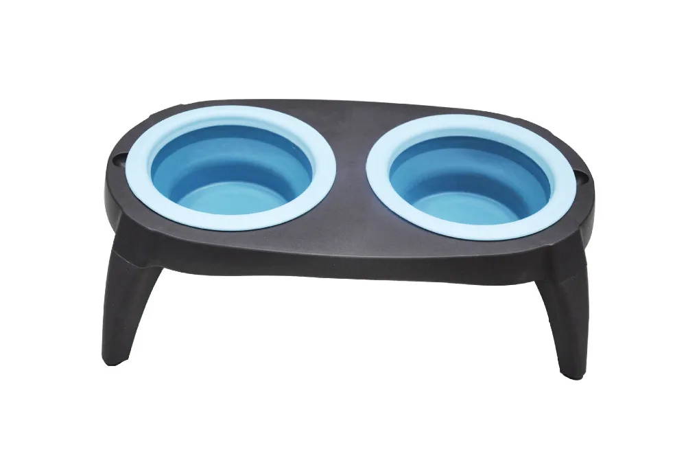 Домашние животные двойной повышенные животное подачи складная дорожная