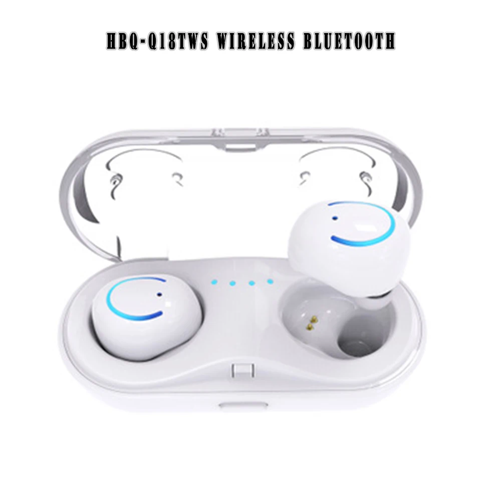 Bluetooth гарнитура с двойным ухом и зарядным отсеком HBQ Q18tws Беспроводная мини