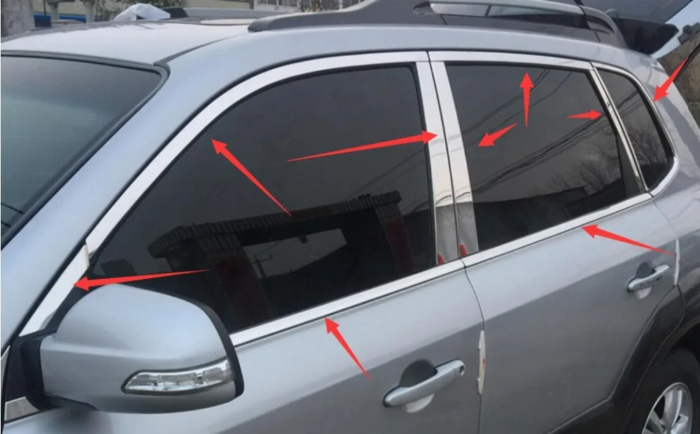 Полноразмерный порог из нержавеющей стали 04-09 с декоративными наклейками на окна