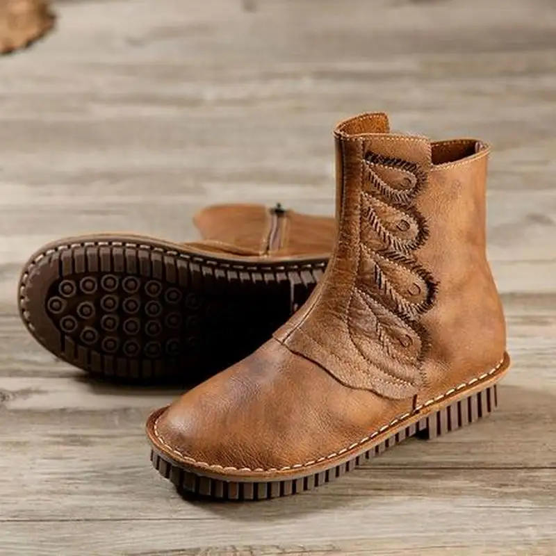 Женская обувь высокого качества Chaussure женские ботинки из натуральной кожи