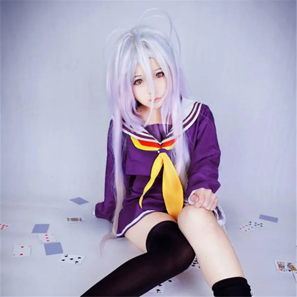 Костюм Широ для косплея No game no life женская одежда на Хэллоуин парик матросский