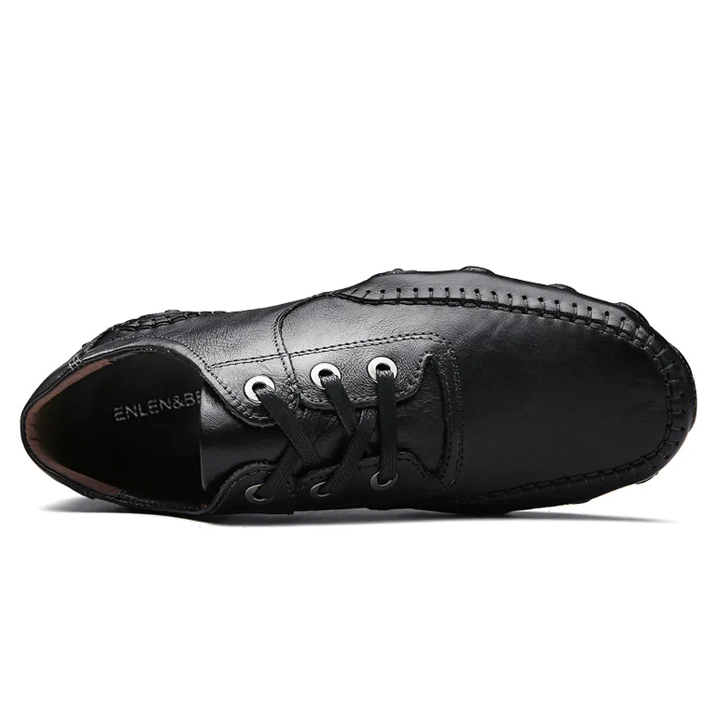 Men's Casual Shoes Hot Sale Lace-Up Male Adult Genuine Leather Autumn Winter Walking Driver Quality Footwear Zapatos Sapato | Обувь