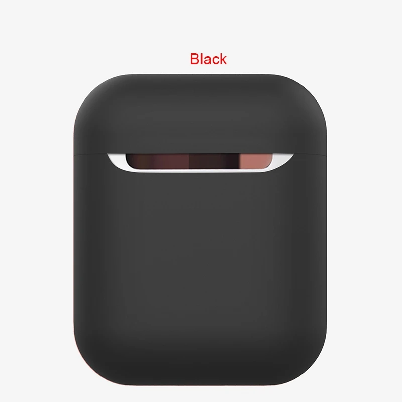 Black Мягкий гибкий жидкий силиконовый чехол для наушников для Airpods 1 2 с пылезащитной заглушкой противоударный защитный чехол для наушников для Airpods - Цвет: Black