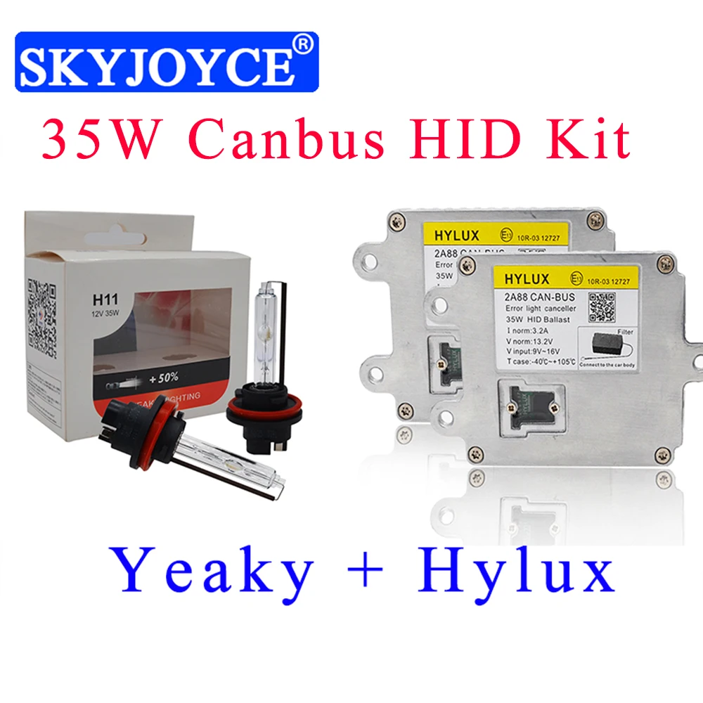 Комплект HID 35 Вт Yeaky Canbus 4500K H1 H7 H11 5500K 9005 9006 9012 D2H лампа 6500K Hylux 2A88 AC 35W комплект