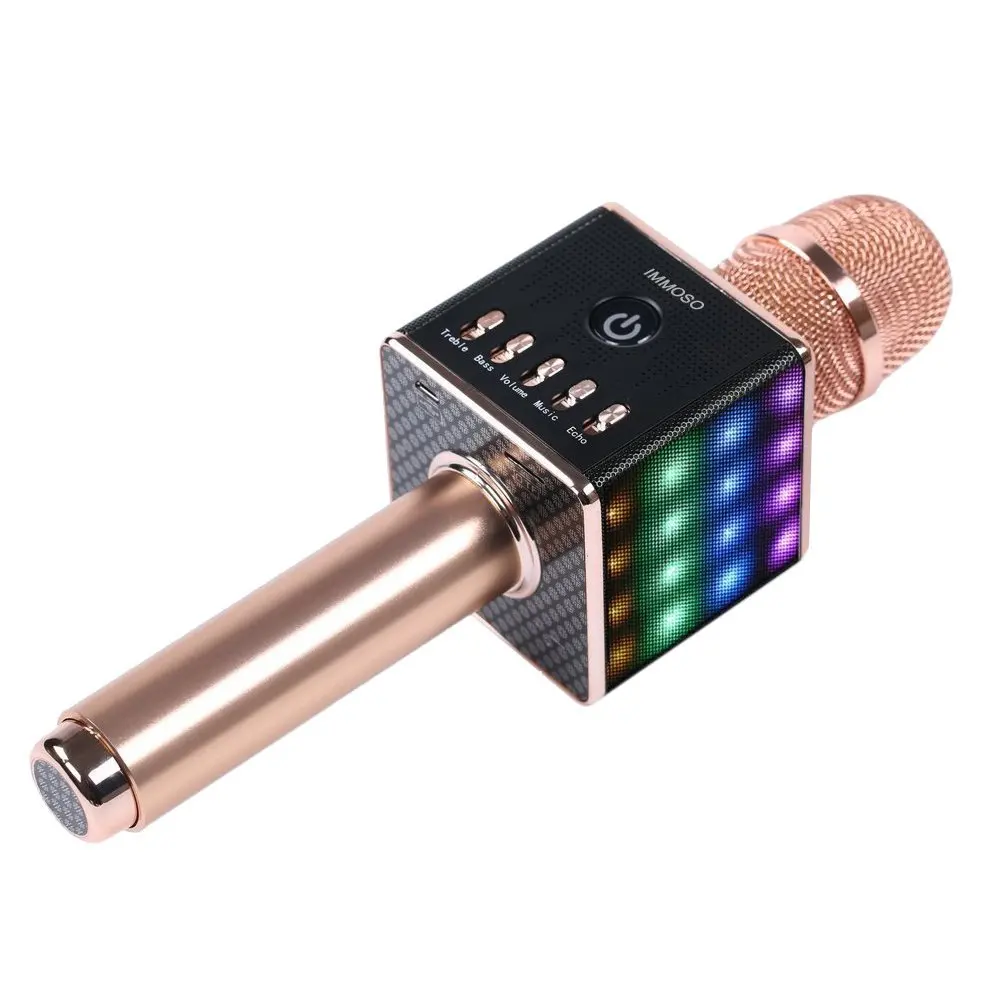 Bluetooth микрофон караоке машина для детей взрослых Портативный ручной с красочным