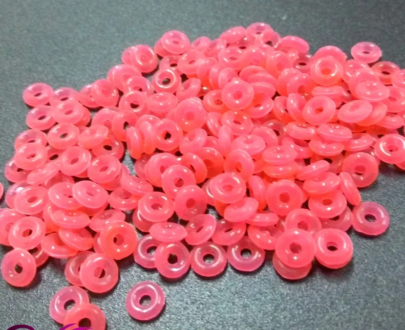 50 шт./лот, красочные DIY аксессуары, силиконовые резиновые разделители для ювелирных изделий, фиксаторы, Клипсы из бисера, подходят для браслетов Pandora - Цвет: semi clear red