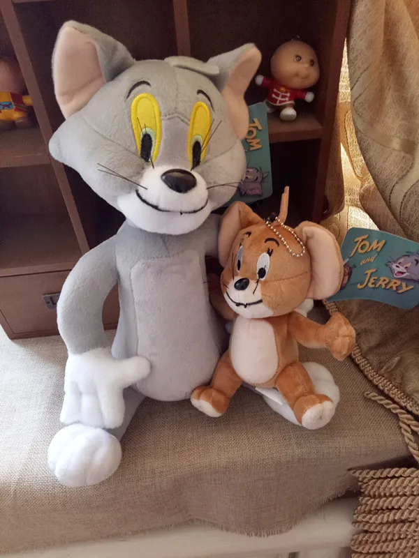 30cm Tom 17cm Jerry 2 шт./компл. том и мышонок Джерри плюшевые игрушки, забавные плюшевые животные куклы для детей Подарки - Цвет: 30cm Tom 17cm Jerry