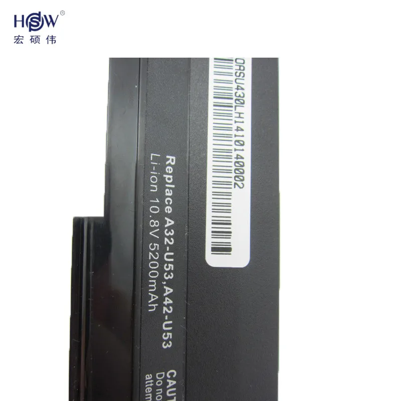 HSW 6 cell Аккумулятор для ноутбука Asus A42-U53 A42U53 A41-U53 A41U53 A32-U53 A32 U53 A31-U53 A31 U43 U33 u43JC U53JC U52 U53F