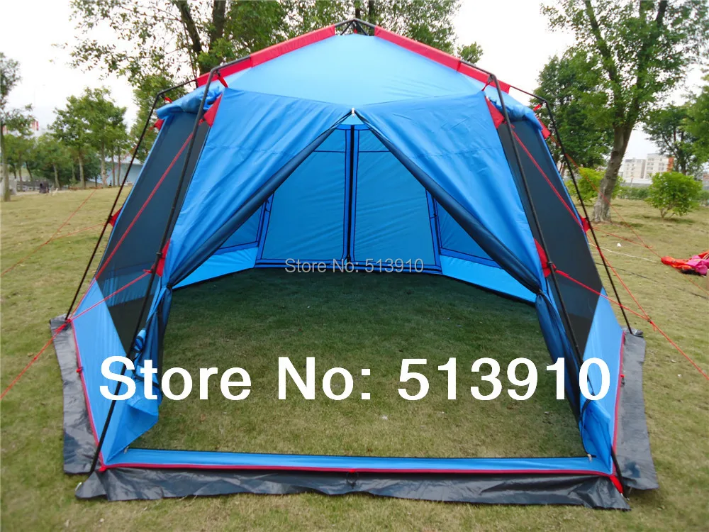 Günstig Doppelschicht UV Hexagonal Anti-moskito Großen Schatten Baldachin Pergola Im Freien Familie Party Strand/angeln Zelt