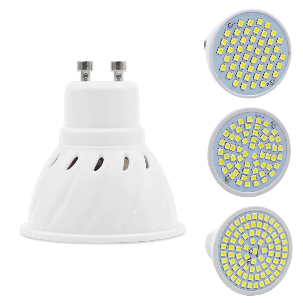 T.Y.S 48 60 80 светодиодный Кукуруза лампы SMD 2835 4W 6W 8W Светодиодный прожектор GU10 E14 E27 MR16