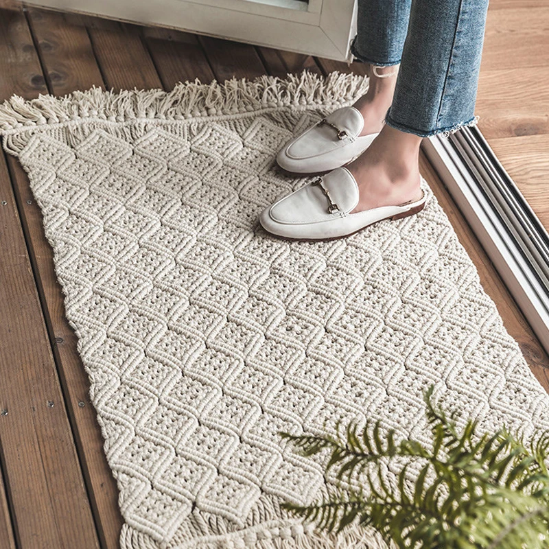Kilim однотонный хлопковый марокканский ковер для гостиной геометрический белый