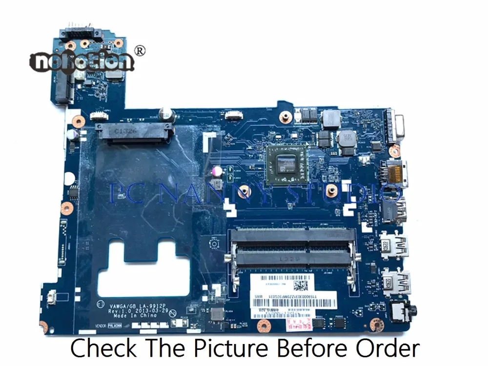 Pcnanny para Lenovo Computador Portátil Placa-mãe Vawga gb La-9912p Ddr3 e1 Cpu Testado G505