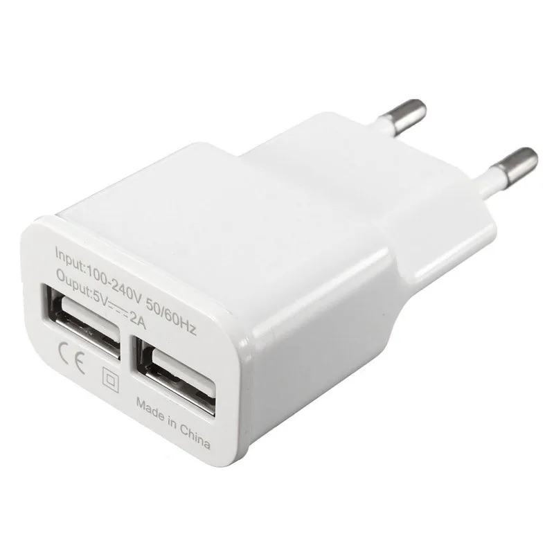 Двойное USB зарядное устройство 2a Быстрая зарядка Путешествия ЕС вилка адаптер портативное Сетевое зарядное устройство кабель мобильного телефона для iphone samsung xiaomi