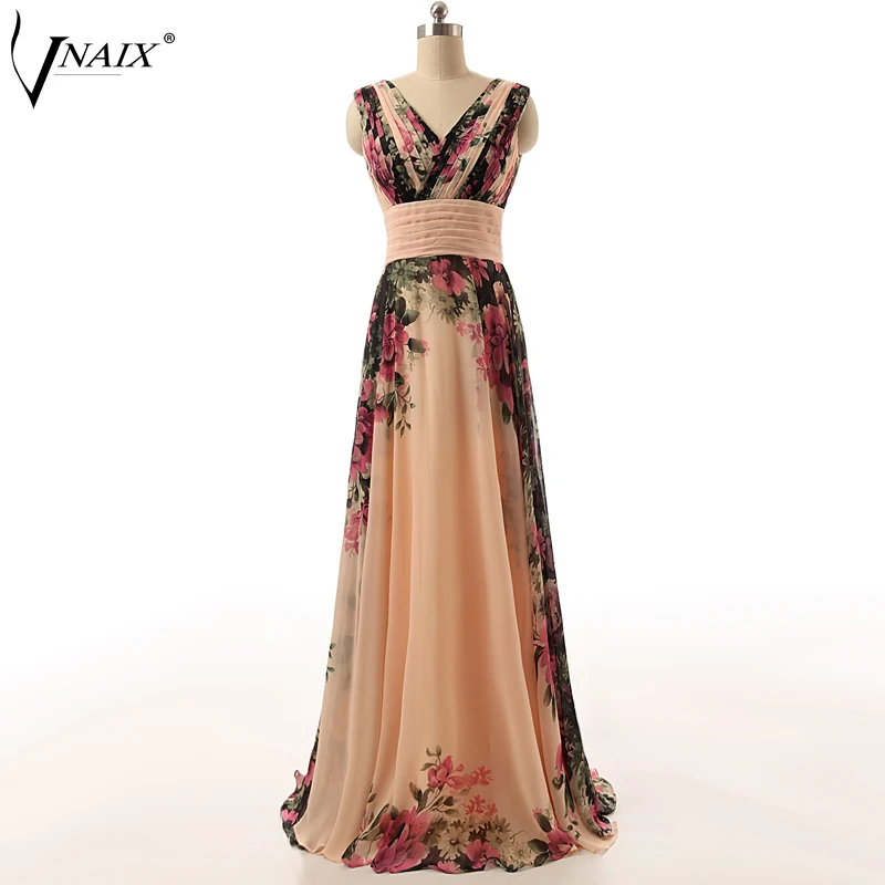 Женское шифоновое длинное платье Vnaix E1183 4 стиля с цветочным принтом|long formal dress|formal