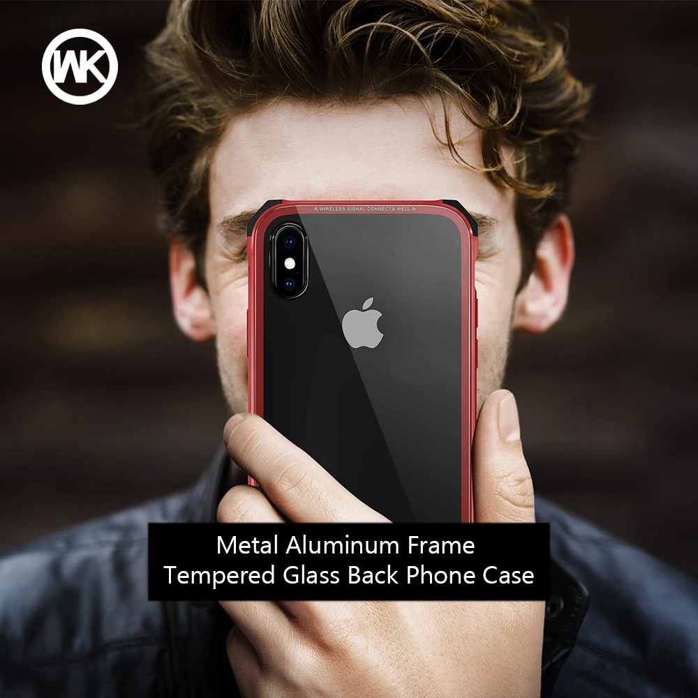 Дизайн WK металлический каркас чехол для iPhone 7 Чехол Funda X 8 Plus крышка Закаленное