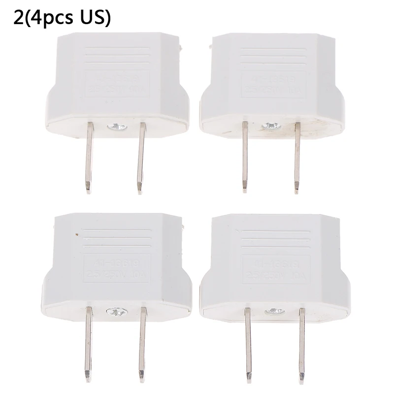 

New 4pcs European Usa Eu To Us Plug Us To Eu Plug Travel Charger Adapter Converter Tool Parts Wholesale