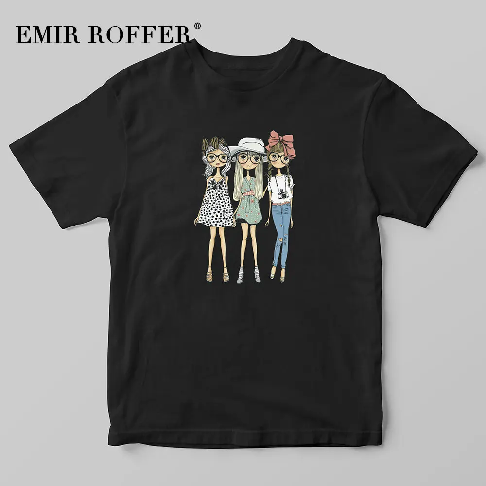EMIR ROFFER модная футболка с принтом для девочек Женская Корейская графическая