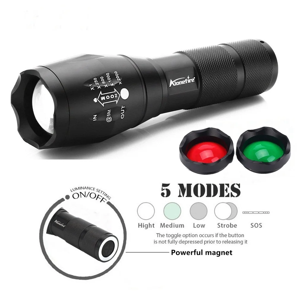 Alonefire Тактический G700-N CREE XML T6 L2 U3 светодиодный зум вспышка светильник