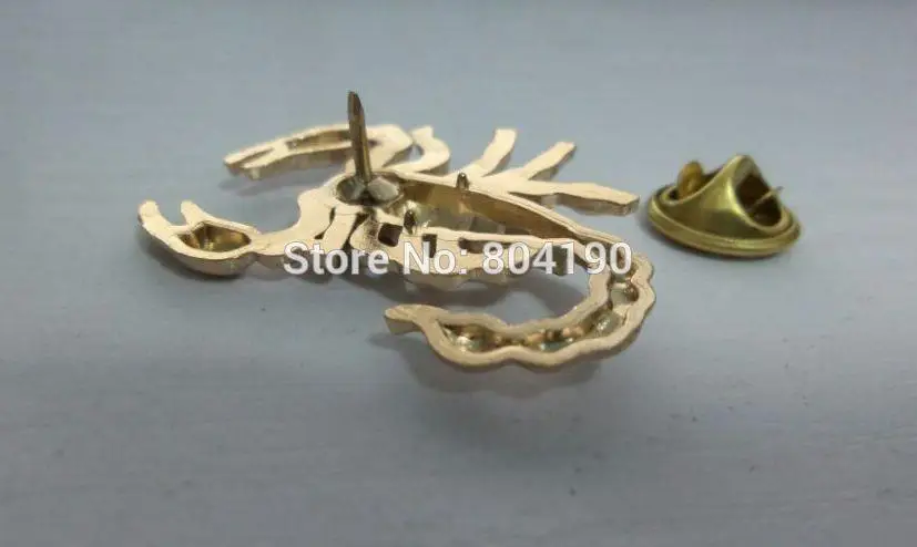 1 4 &quotметаллический золотой отворот булавка шляпа значок Скорпион крутой байкер