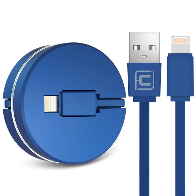 Navy Blue Cafele Выдвижной USB кабель для iPhone X Xs Max Xr 8 7 6 6s Plus Быстрая зарядка зарядное устройство кабель для Lightning 1 м - Цвет: Navy Blue