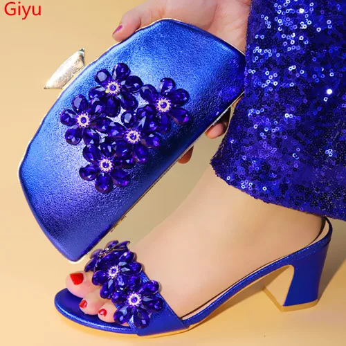 doershow fashion lady Shoes and Bag Set Italy gold Color Italian with Matching Decorated Rhineston!HBE1-2 | Обувь