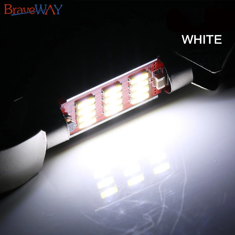 BraveWay 1 шт. 31 мм 36 мм 39 мм 41 мм светодиодный светильник C5W C10W супер яркий 4014 SMD Canbus без ошибок авто Интерьер Doom лампа для стайлинга автомобилей