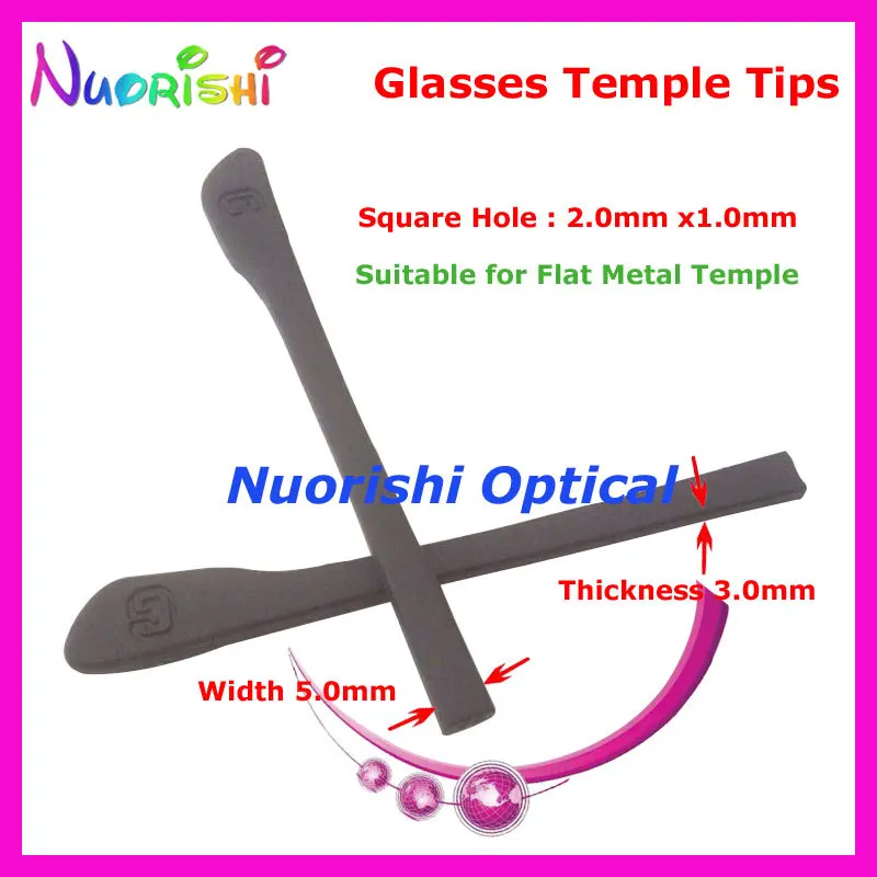 5 пар резиновых силиконовых наконечников для плоских металлических дужек очков