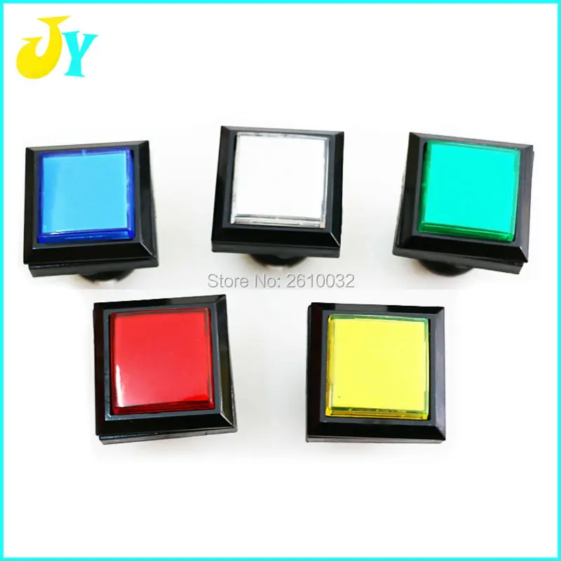 

10pcs/lot 33mm Arcade Video Game Red/yellow/blue/green Square Push Button Switch LED Illuminated microswitch button