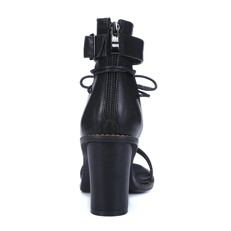 Женские босоножки из натуральной кожи NIKOVE сандалии-гладиаторы на высоком