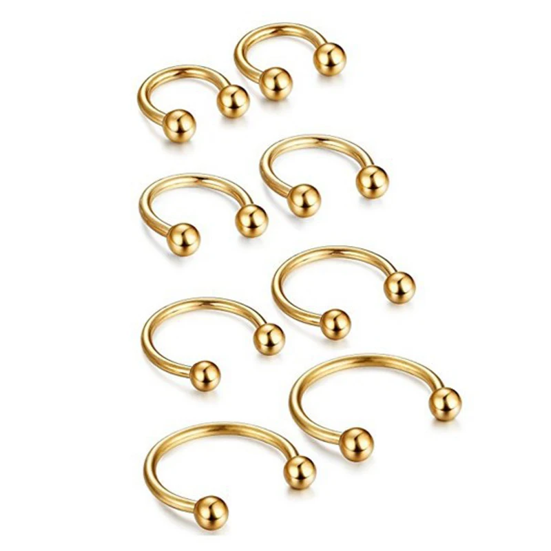 Utimtree пирсинг оптом 60 шт./лот смешанные цвета из нержавеющей стали нос тела