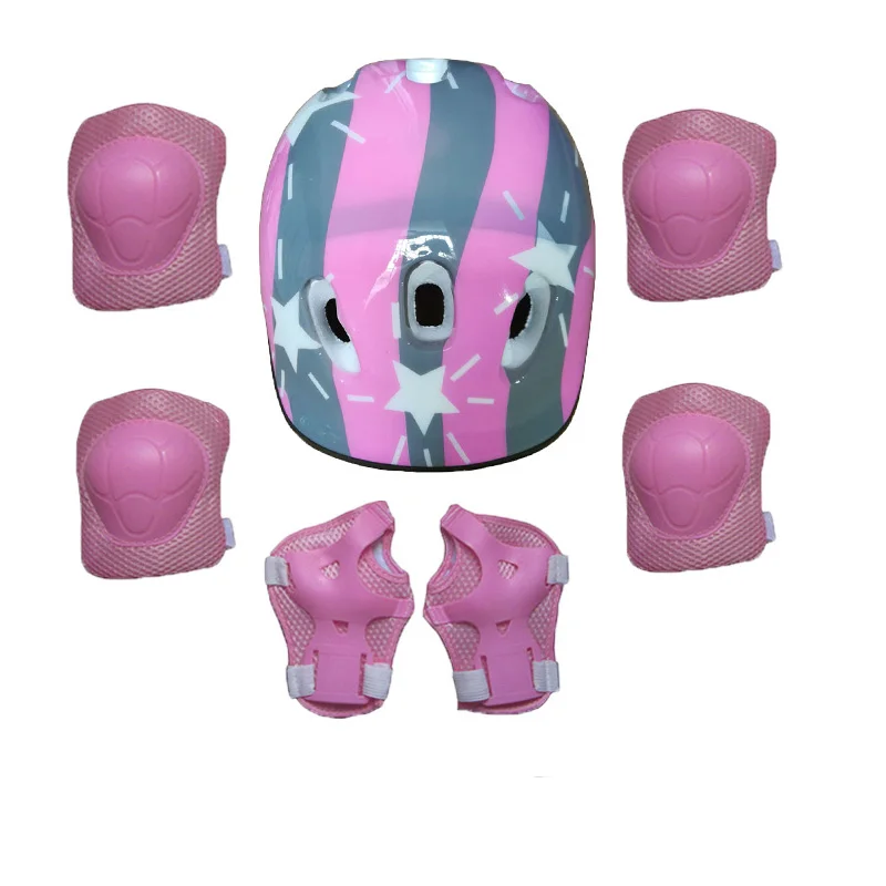 Новая детская Защитная шапка для мальчиков и девочек, шлем, наколенники и налокотники, набор для велоспорта, скейта, велосипеда, защитный