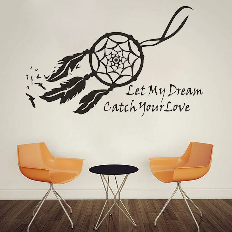 Наклейки на стену с надписью Let My Dream Catch Your Love K660 | Дом и сад