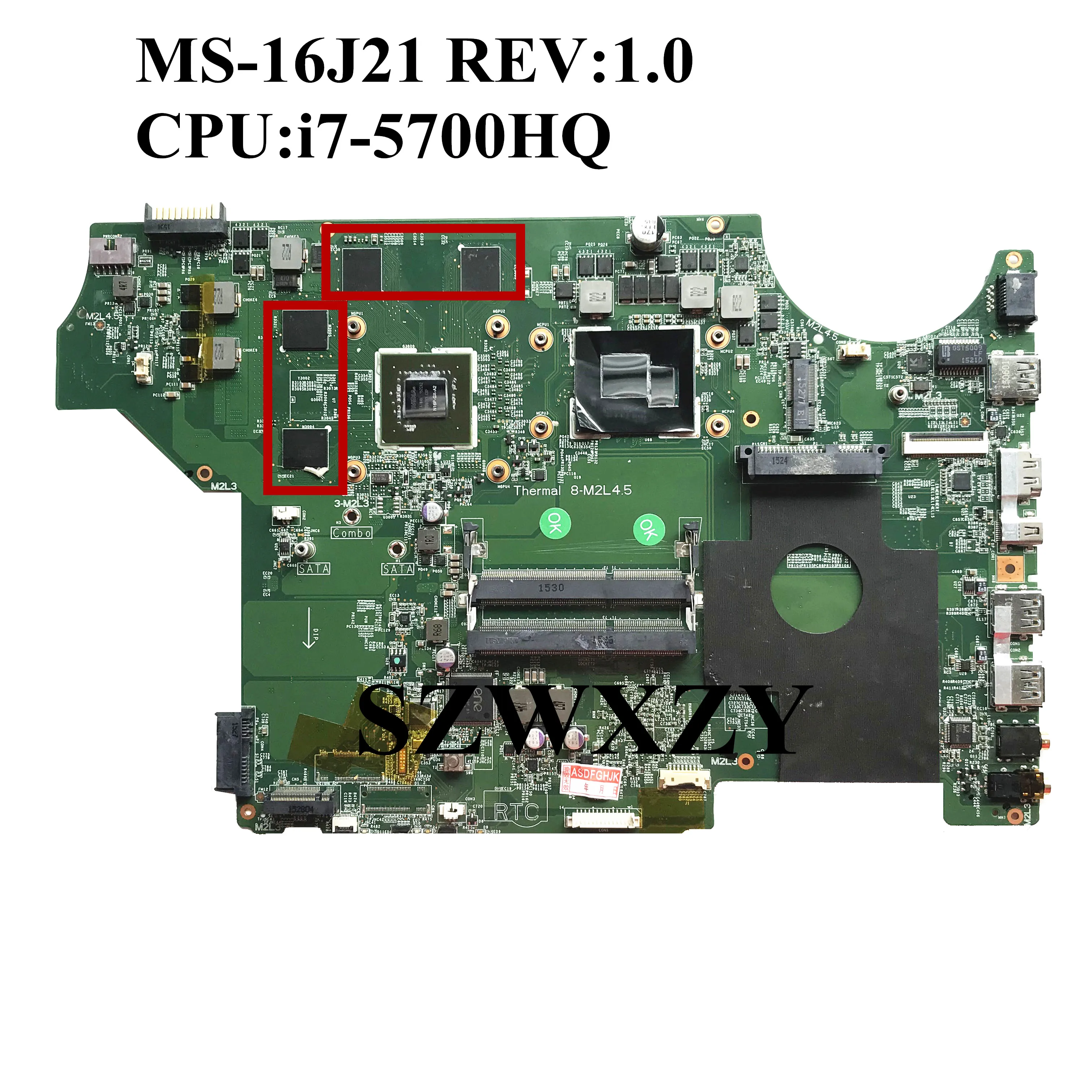 Отлично подходит для MSI GE62 2QD с i7 5700HQ 2 7 ГГц процессор MS 16J21 REV: 1 0 GTX960M Материнская