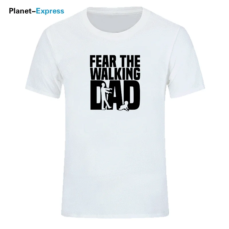Высокое качество Мужские Fear The Walking Dad печатные хлопковые футболки мужские летние