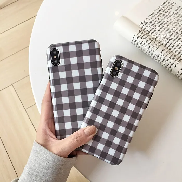 Gimfun Simple Gray Plaid Phone Case Vintage Art Grid for Iphone 6s 7plus 8 X Xs Max Soft Tpu Shell Back Cover | Мобильные телефоны