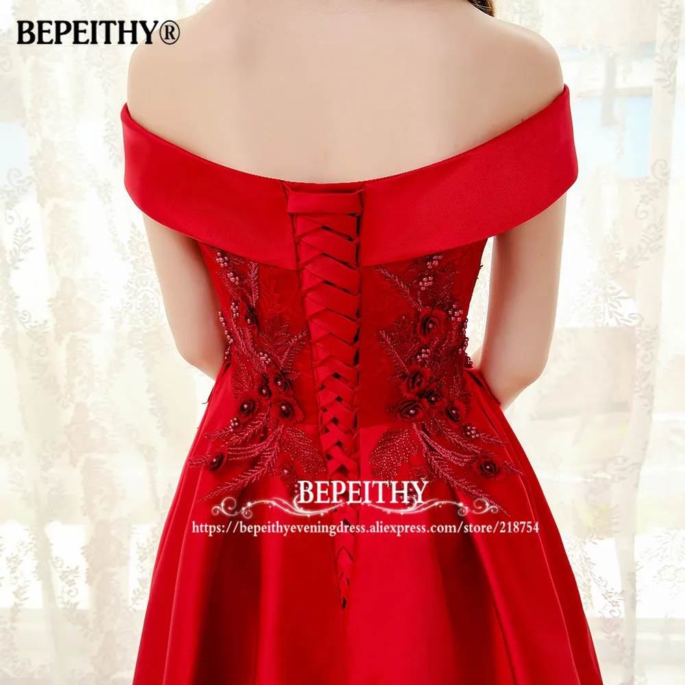BEPEITHY длинное вечернее платье с открытыми плечами кружевной топ короткими