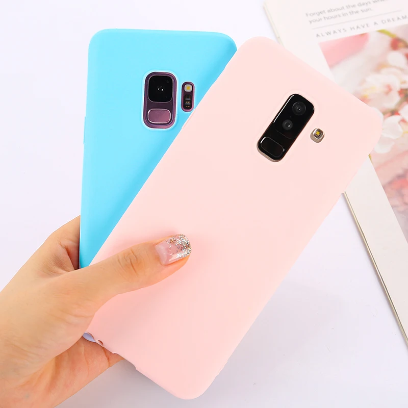 Модный чехол A6 Plus мягкий силиконовый для Samsung 2018 простые Чехлы телефона Galaxy A8 |
