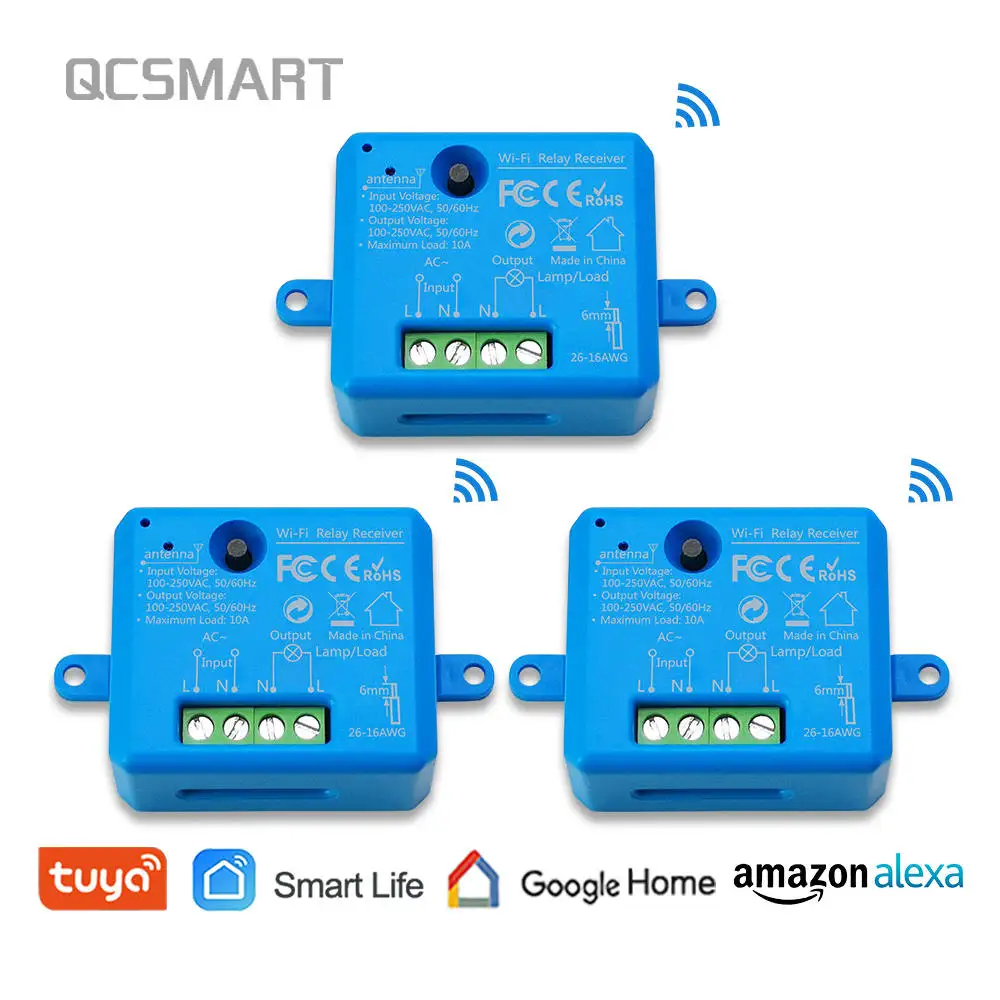 3 Pack - BLU Tuya умная жизнь WiFi розетка крошечный модуль DIY умный дом автоматизация Google Home Echo Alexa Голосовое управление приложение дистанционное управление IFTTT - Цвет: 3 Pack - BLU