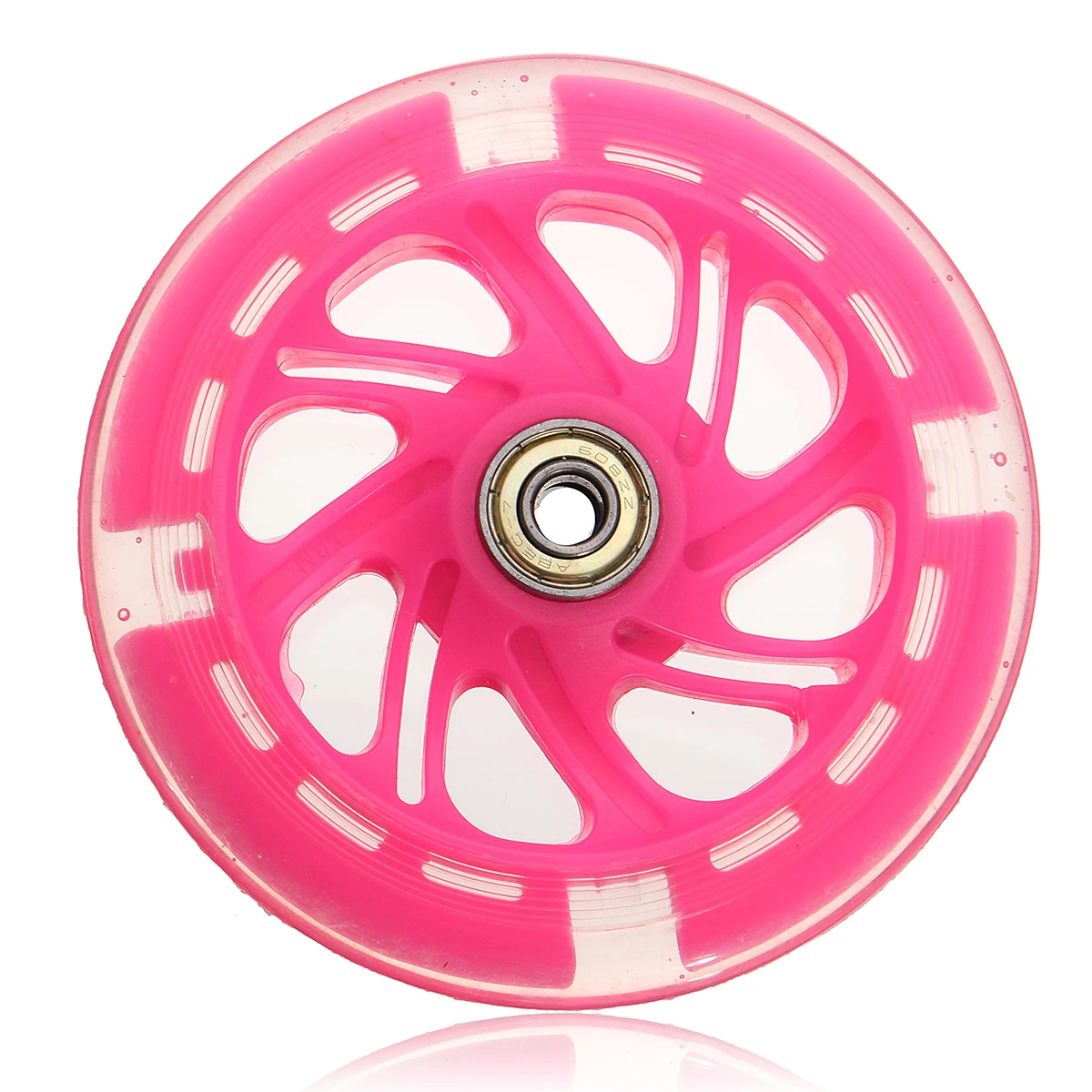 Розовый 120mm LED Flash Light Up Scooter Wheel Flash Wheel for Scooter Inline Skates 2 ABED-7 Bearing - Цвет: Розовый