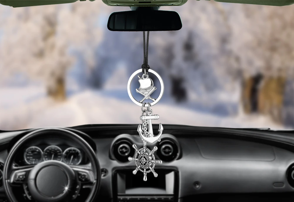 Подвеска для автомобиля, подвеска в виде руля, черепа, подвески, украшение в виде зеркала заднего вида, подвеска, авто Декор, Аксессуары для автомобилей, Стайлинг автомобиля