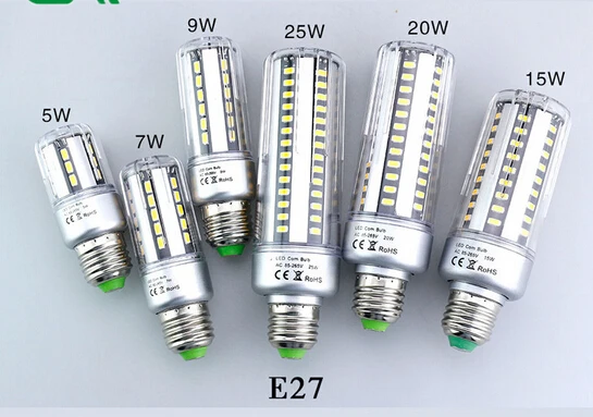 

30pcs LED Lamp E27 E14 SMD5736 LED Corn Bulb 5W 7W 9W 12W 15W 20W 25W LED Light AC85-265V Lampada Aluminum heat dissipation bulb