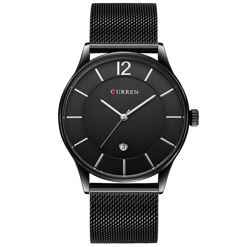 CURREN Топ часы для мужчин люксовый бренд сетка стальной ремешок тонкие мужские