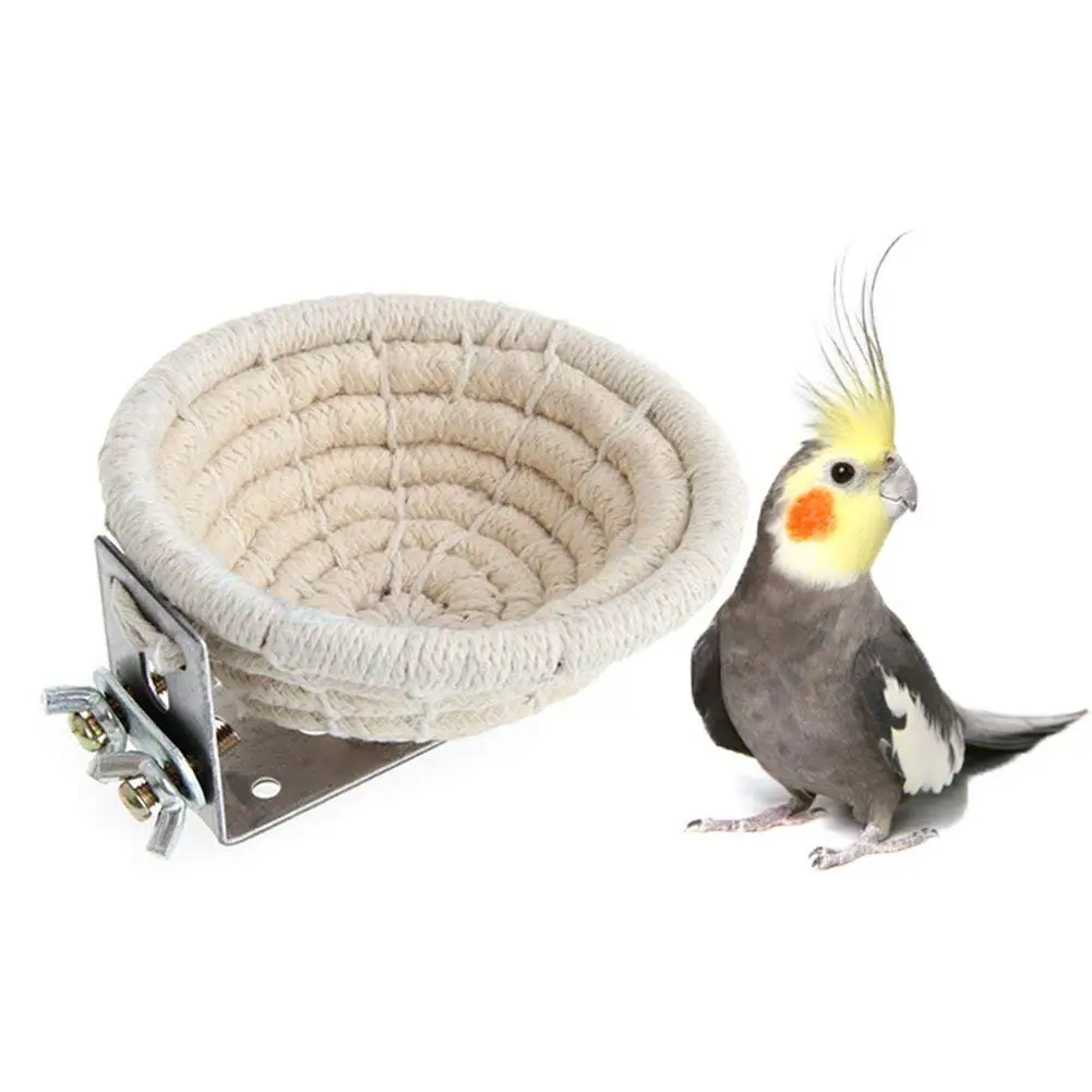 Handmade Cotton Rope Bird Breeding Nest Bed for Budgie Parakeet Cockatiel Canary Finch Lovebird and Small Parrot Cage Hatching