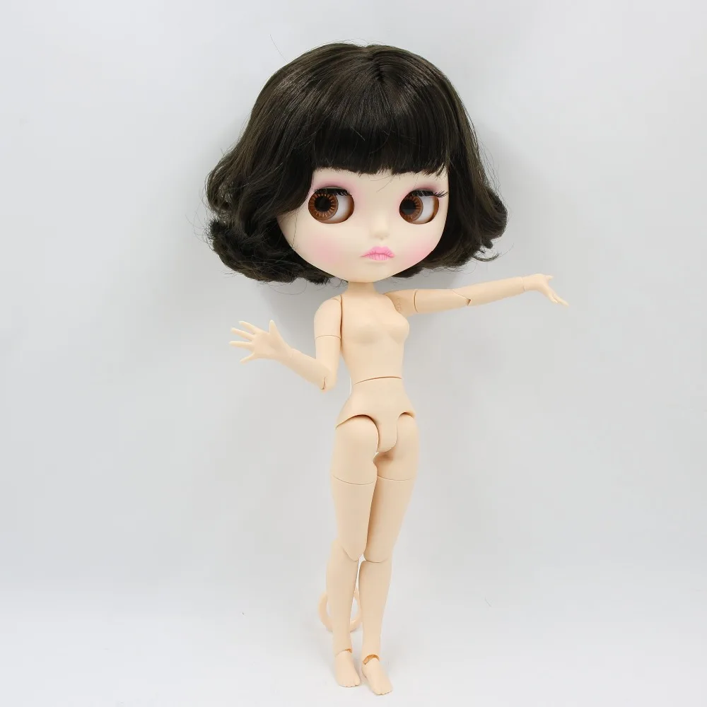 Заводская кукла blyth BL950, короткие волосы, темно-коричневые, черные волосы, матовое лицо, новая Лицевая панель, губы, вырезание, белая кожа, соединение тела, 30 см, 1/6
