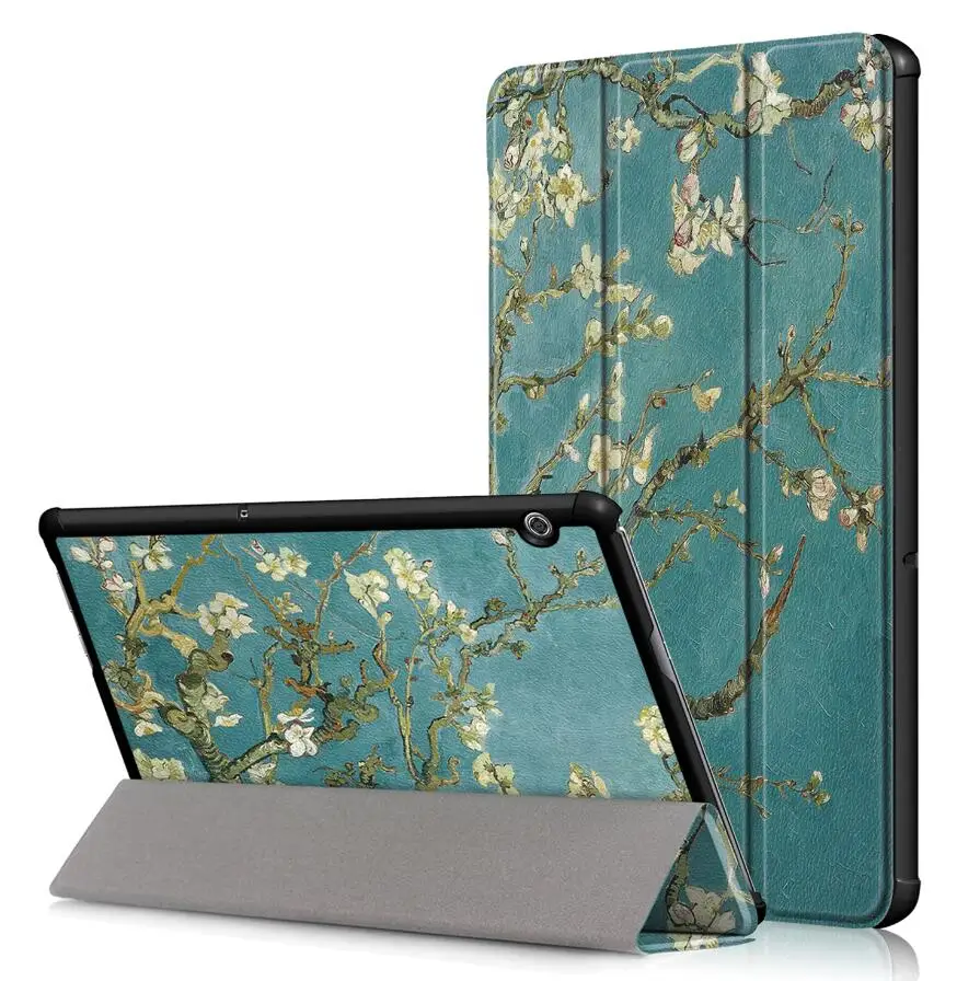 Розовый Флип-чехол для huawei MediaPad T5 AGS2-W09/L09/L03/W19 10," с принтом для huawei T5 10, кожаный чехол-подставка+ стилус - Цвет: Розовый