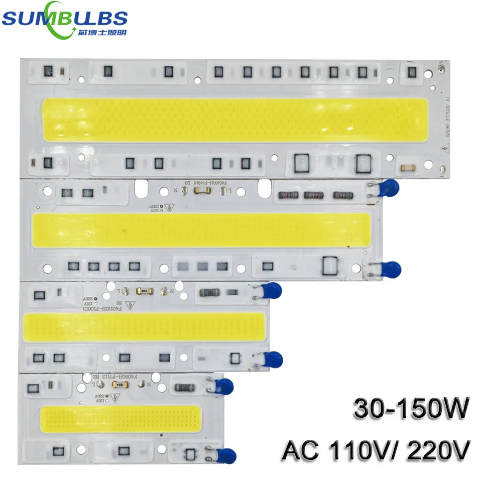 Sumbulbs 30 Вт 50 70 100 150 AC LED COB Smart IC Driverless источник света 110 В 220 прожектор Теплый Холодный