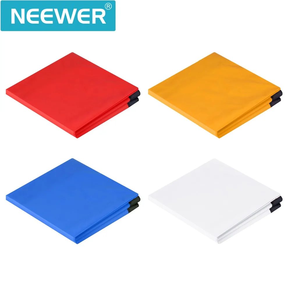 Neewer фотография Софтбокс диффузор-25x25 дюймов/64x64 см с 4 цвета красный/желтый/синий/белый(софтбокс в комплект не входит